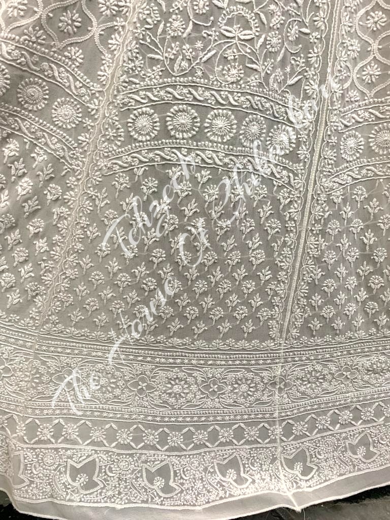 Masterpiece -EK Taar-Lucknowi Chikankari Lehenga Set, detail 5