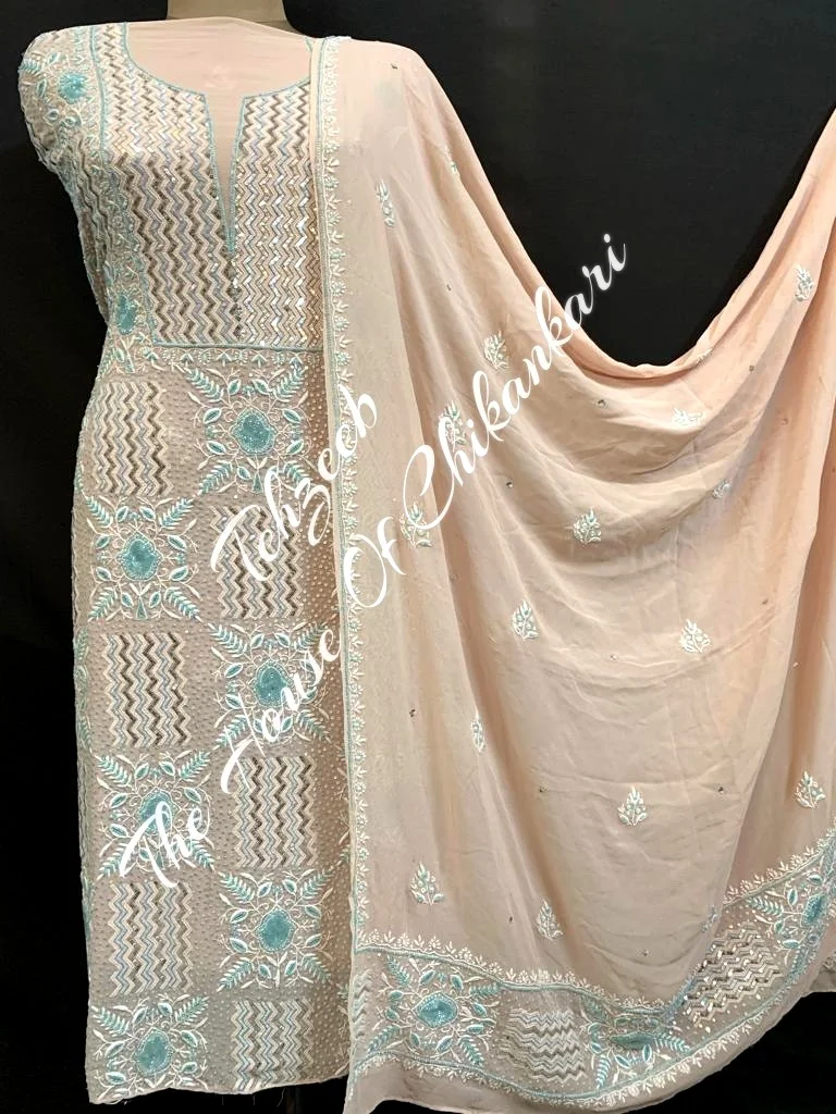 Mausiki - Chevron Chikankari, detail 2