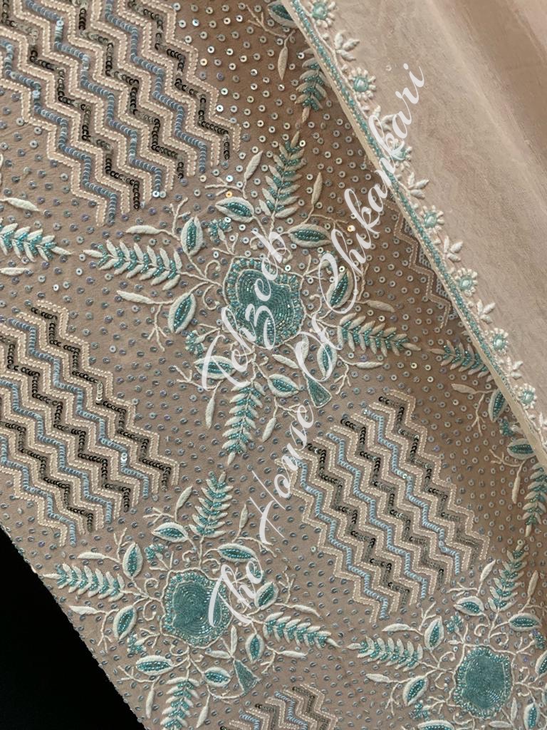 Mausiki - Chevron Chikankari, detail 4