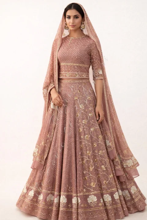 Mughal Nakkashi Badla Lehenga Set