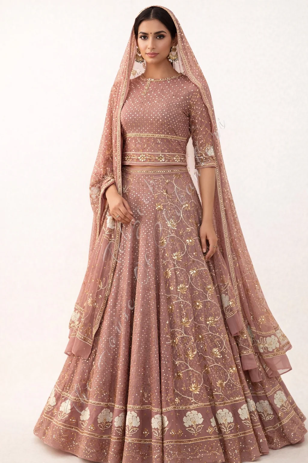 Mughal Nakkashi Badla Lehenga Set