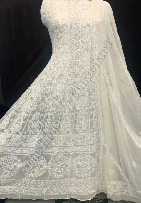 Mughal Nakkashi - Lucknowi Chikankari Anarkali