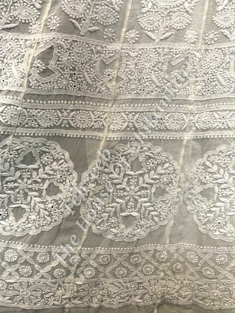 Mughal Nakkashi - Lucknowi Chikankari Anarkali, detail 3