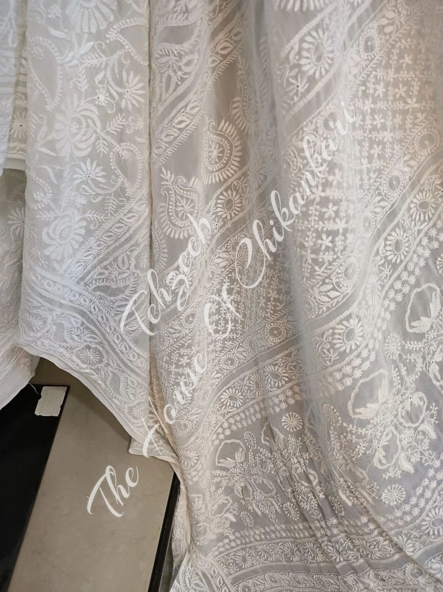 Nakkashi - Ek Taar Chikankari Saree, Ivory Jaali Pallu