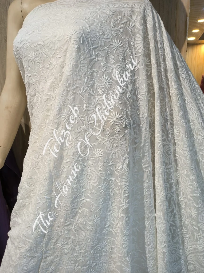Nakkashi - Ek Taar Chikankari Saree, Ivory Jaali Pallu, detail 2