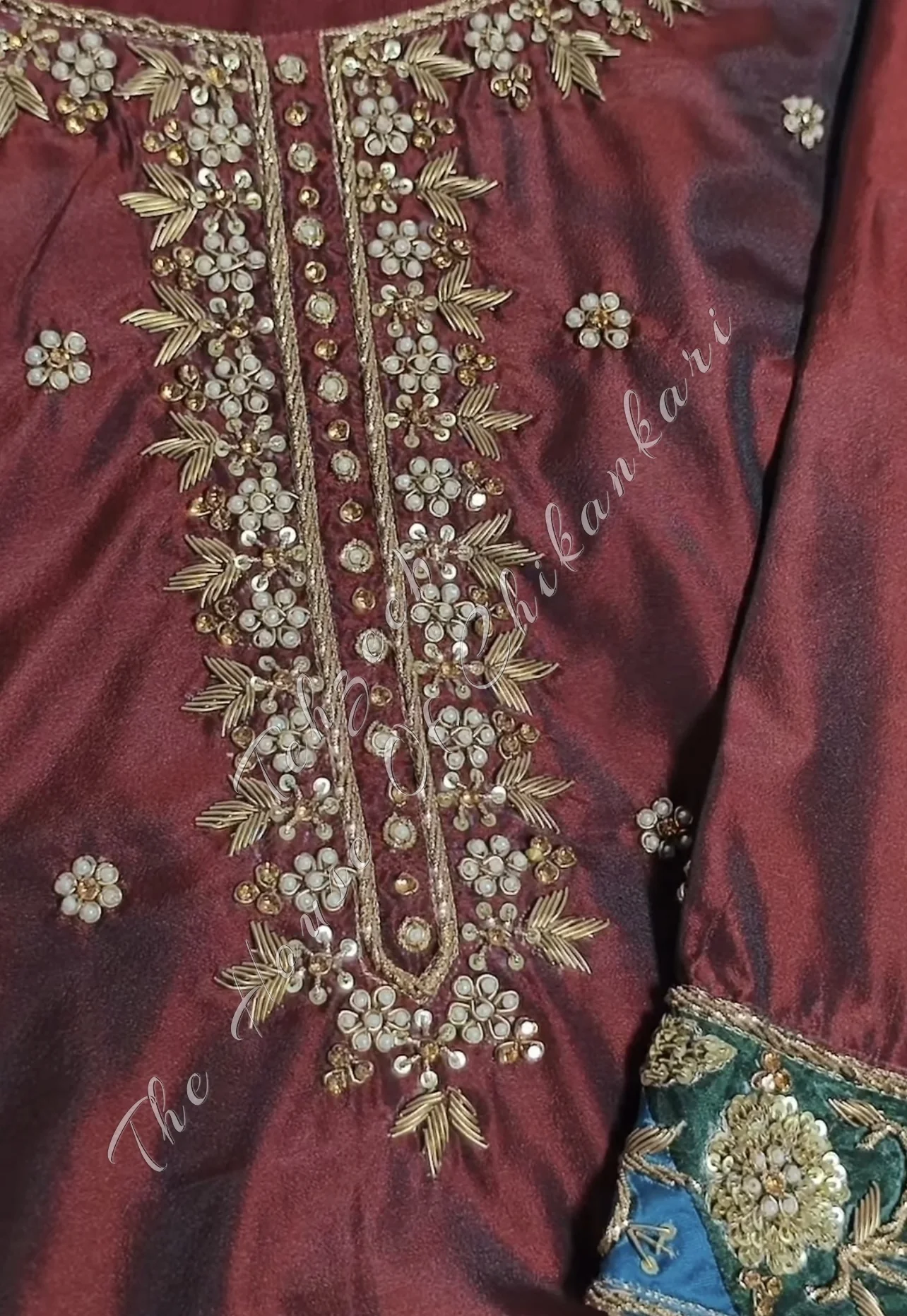 Noor-e-Awadh Chattapatti / Farshi Gharara Set - Pure Handcrafted, detail 4