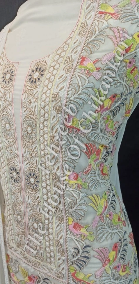 Parinda - Parsigara Chikankari Suit, detail 2