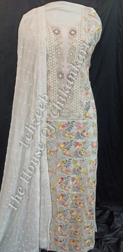 Parinda - Parsigara Chikankari Suit, detail 3