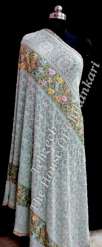 Parsigara - Chikankari Dupatta