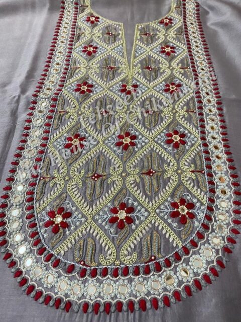 Pure Silk Chikankari Banarasi Suit