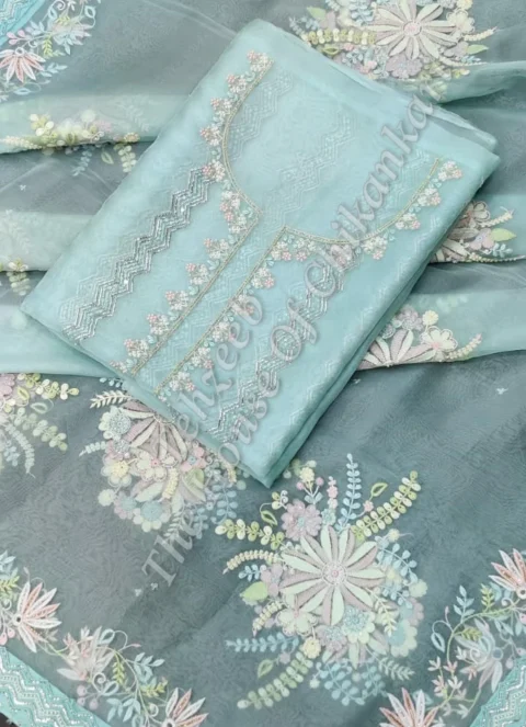 Regal Designer Lucknowi Chikankari Suit (Organza Silk / Pure Georgette)