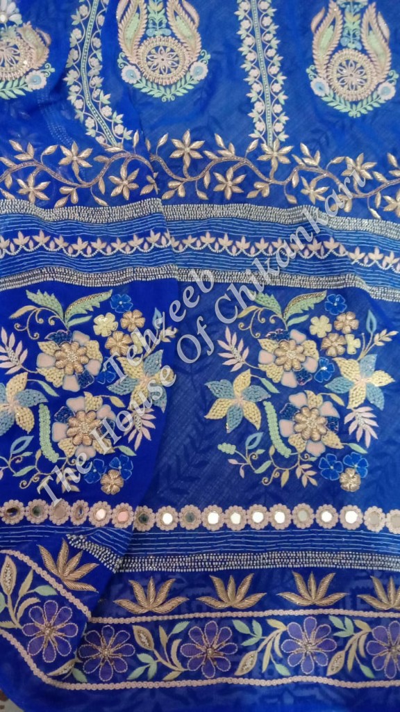 Shaan-e-Awadh - Awadhi Sharara Set Of Ek Taar Chikankari, detail 11