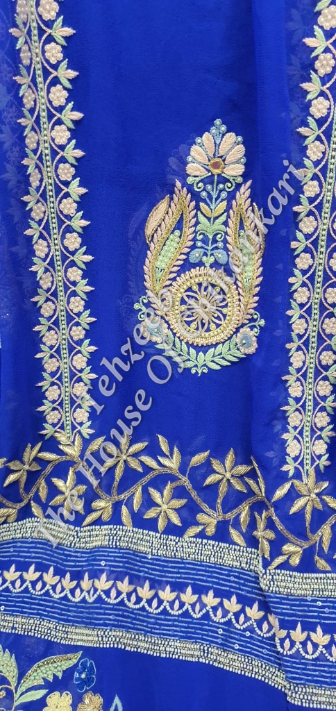 Shaan-e-Awadh - Awadhi Sharara Set Of Ek Taar Chikankari, detail 12