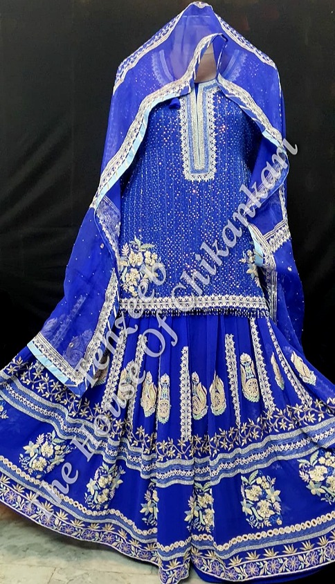 Shaan-e-Awadh - Awadhi Sharara Set Of Ek Taar Chikankari, detail 3