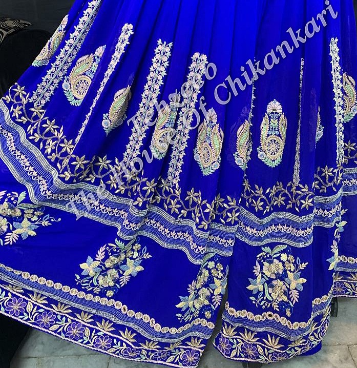 Shaan-e-Awadh - Awadhi Sharara Set Of Ek Taar Chikankari, detail 4
