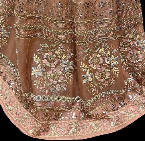 Shaan-e-Awadh - Awadhi Sharara Set Of Ek Taar Chikankari, detail 9