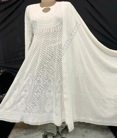 Shaan-e-Awadh Ek Taar Chikankari Anarkali