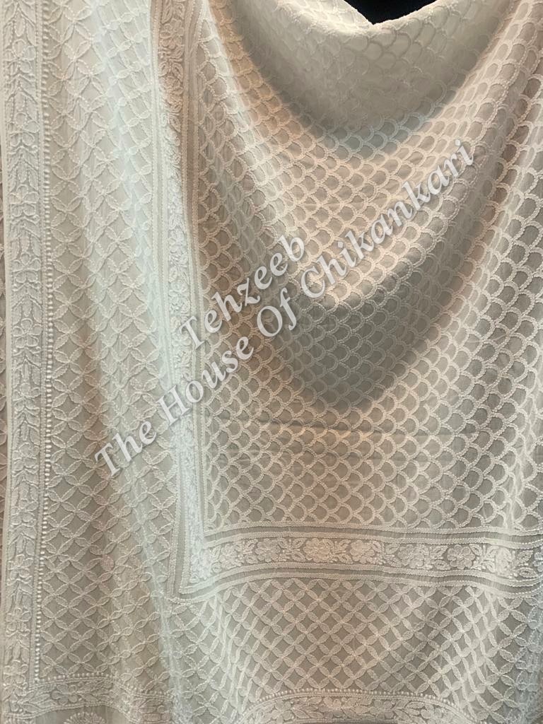 Shahi-Pehnawa Chikankari Anarkalik, detail 3