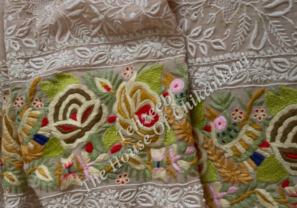 Shahi - Pehnawa Ek Taar Chikankari Saree & Parsigara, detail 2