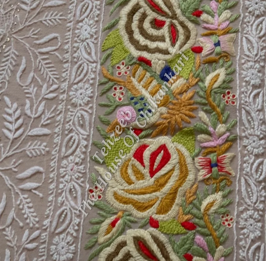 Shahi - Pehnawa Ek Taar Chikankari Saree & Parsigara, detail 3