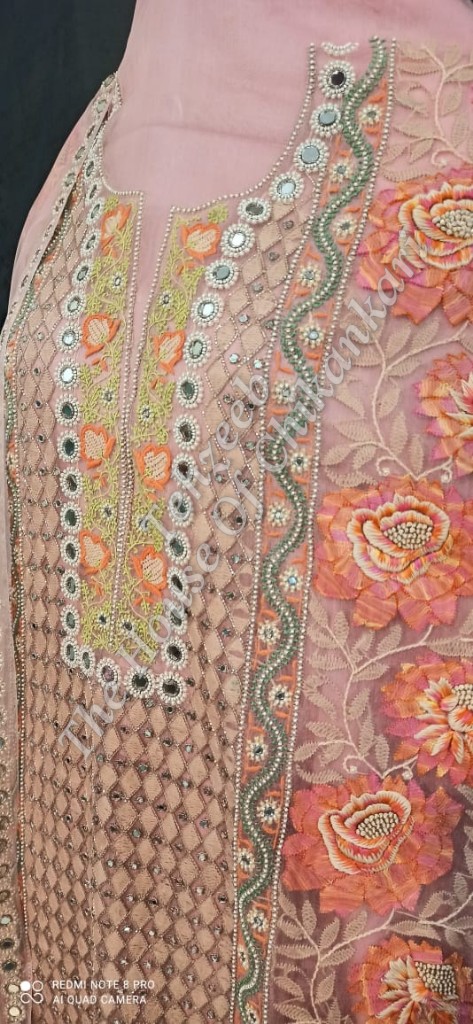 Shahi- Pehnawa - Organza Silk Chikankari Suit, detail 2