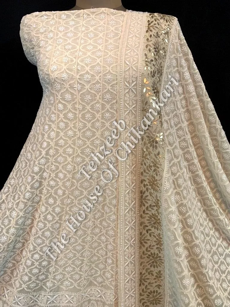 Shahi - Pehnawa - Unique Murrhi & Zardosi Chikankari Anarkali, detail 2