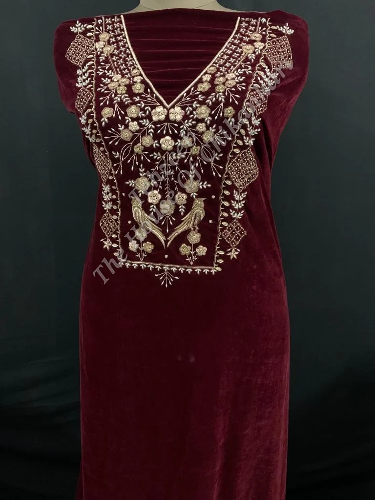 Shahi Pehnawa - Velvet Suit of Lucknowi Zardosi, detail 2