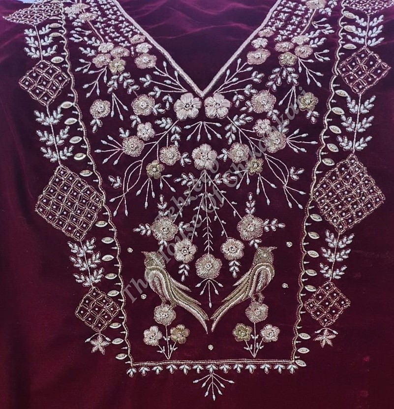 Shahi Pehnawa - Velvet Suit of Lucknowi Zardosi, detail 3