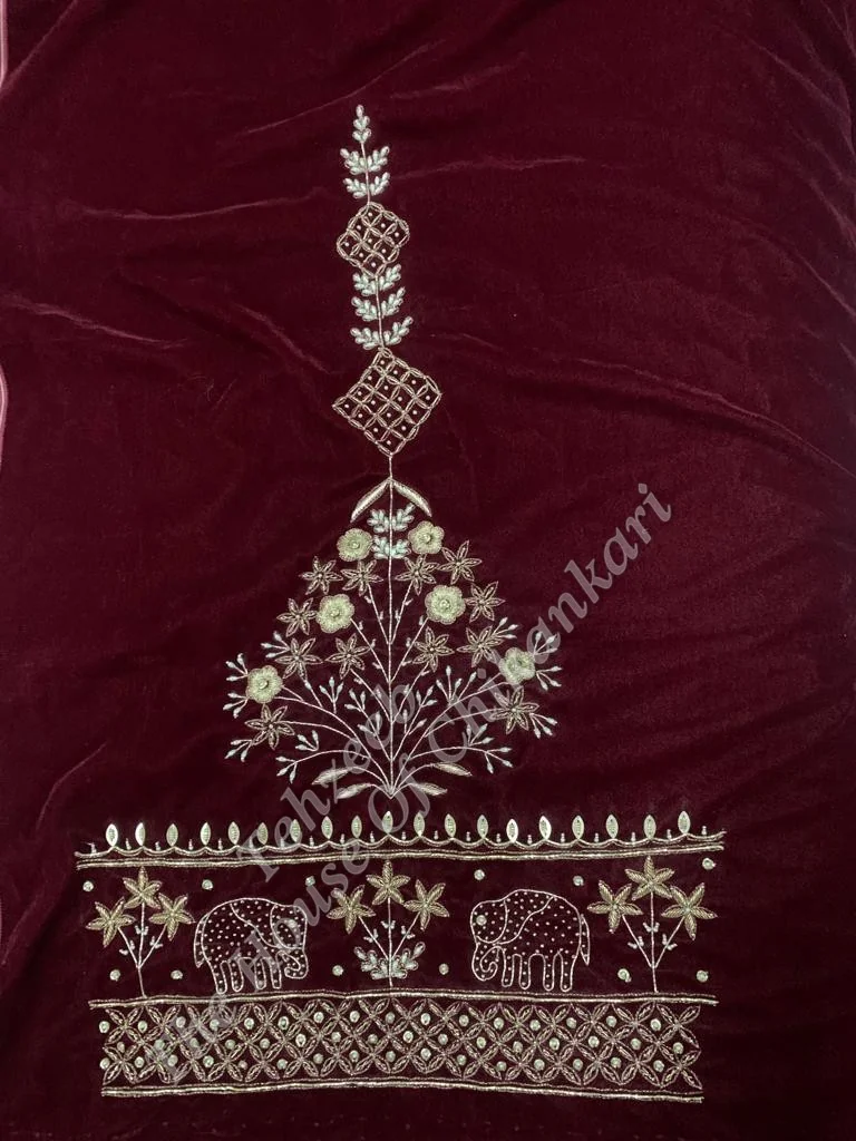 Shahi Pehnawa - Velvet Suit of Lucknowi Zardosi, detail 4