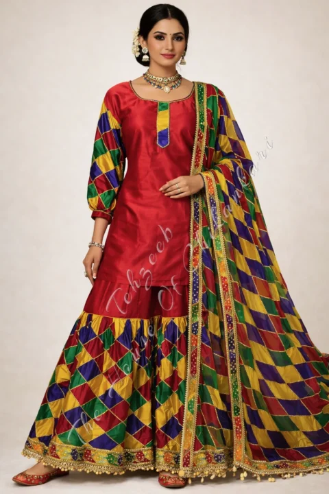 Sheesh-e-Jahan Chattapatti Gharara Couture Set