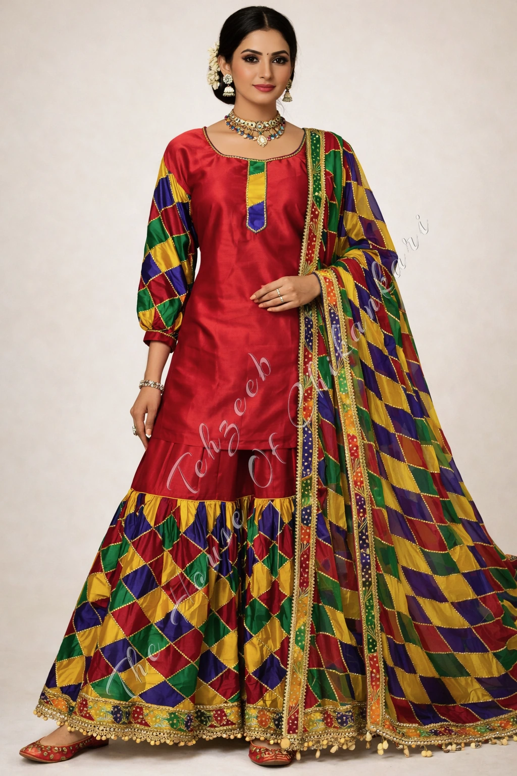 Sheesh-e-Jahan Chattapatti Gharara Couture Set