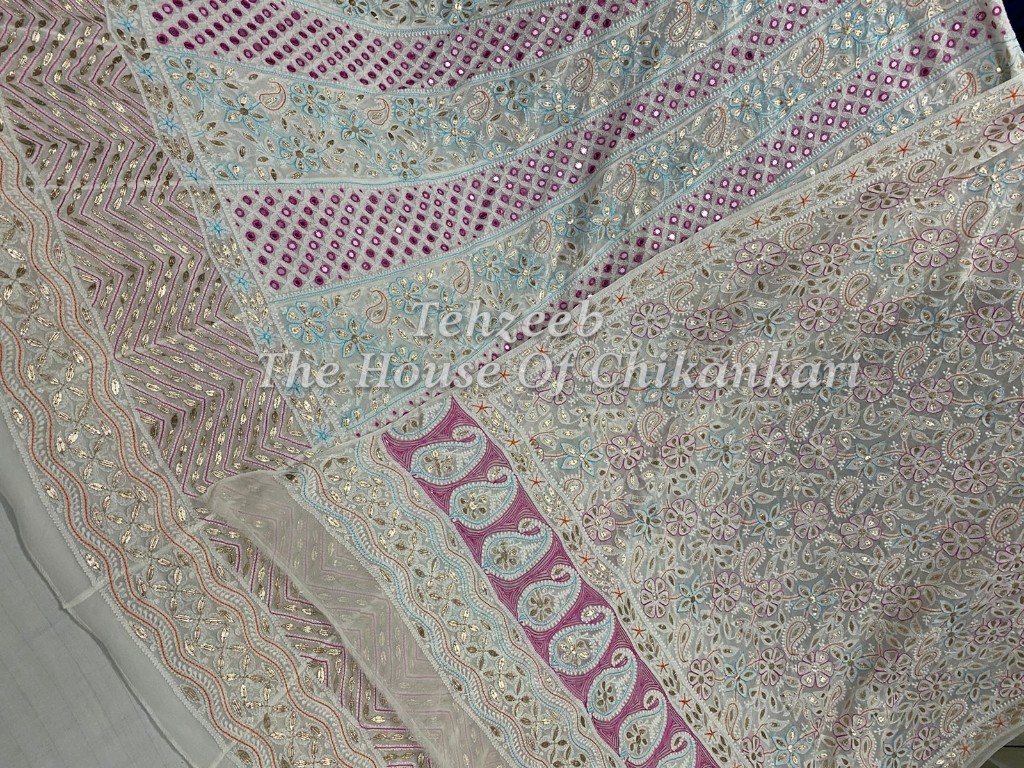 Sheesh Mahal - Designer Chikankari Anarkali, detail 2