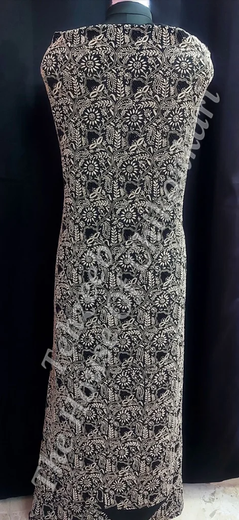 Surmai - Black & White Timeless Chikankari Suit, detail 2