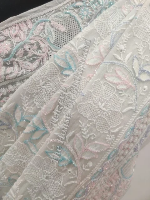 Swarvoski Adorned Ek Taar Chikankari Saree