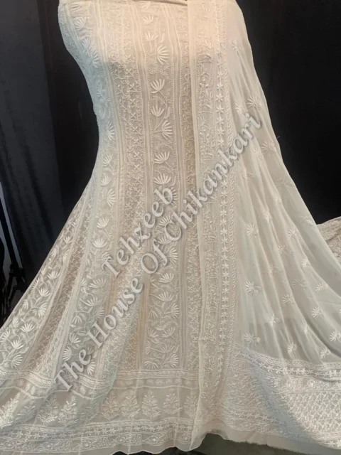 Taar - Mughal Nakkashi Chikankari Anarkali, Ivory