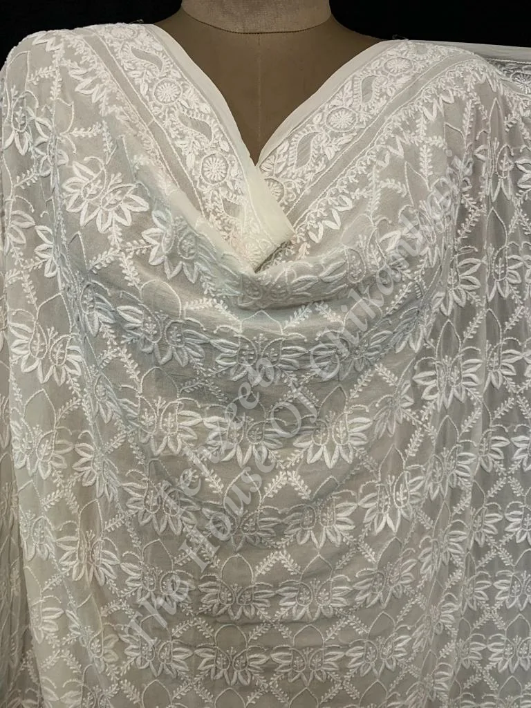 Tabeer - Designer Ek Taar Chikankari Dupatta, detail 3
