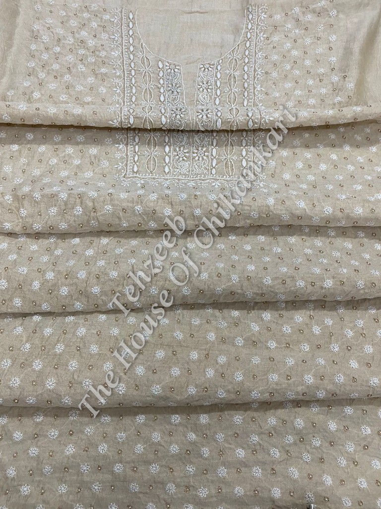 Tissue Silk Chikankari Designer Suits, detail 4