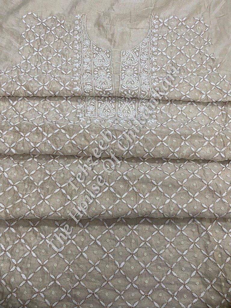 Tissue Silk Chikankari Designer Suits, detail 6