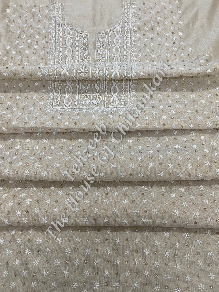 Tissue Silk Chikankari Designer Suits, detail 7