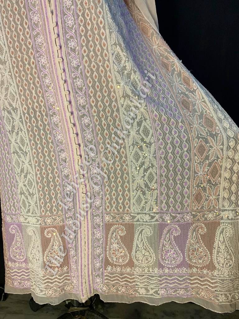 Traditional Awadhi Peshwai of Chikankari, detail 2