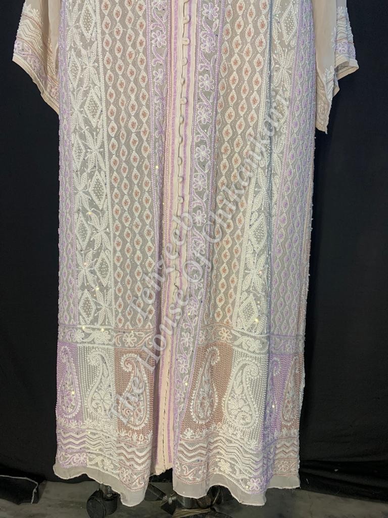 Traditional Awadhi Peshwai of Chikankari, detail 3