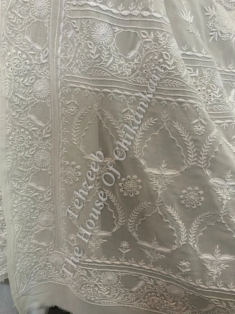 White Beauty -Haath Jaali Chikan Suit, detail 2
