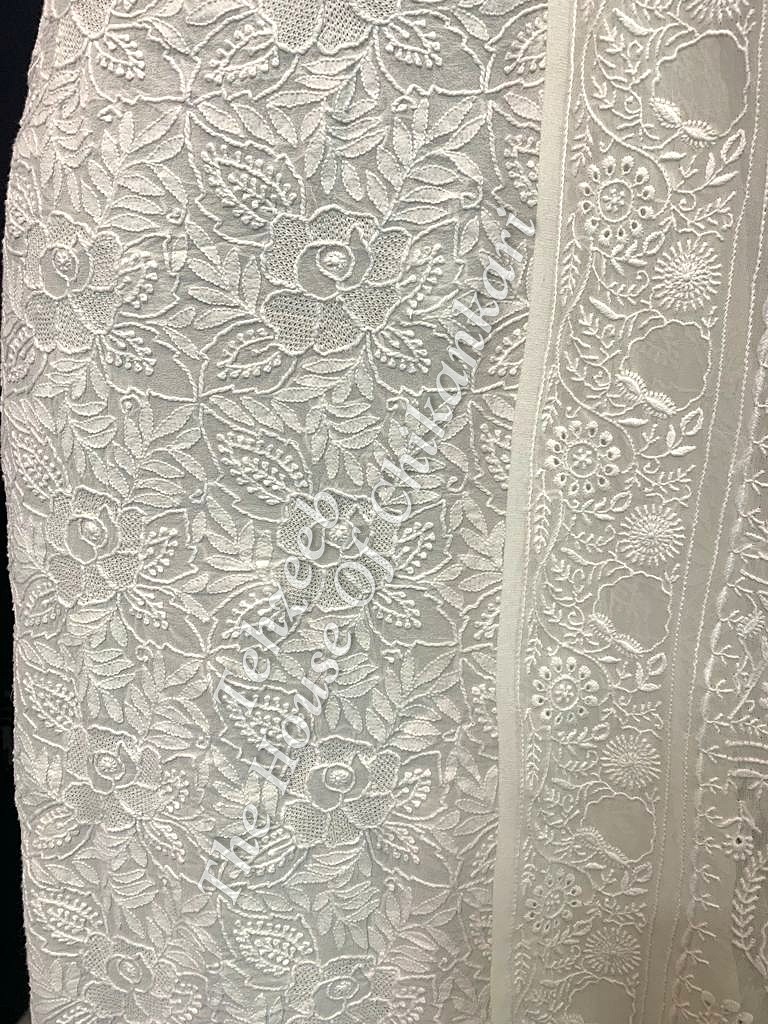 White Beauty -Haath Jaali Chikan Suit, detail 3
