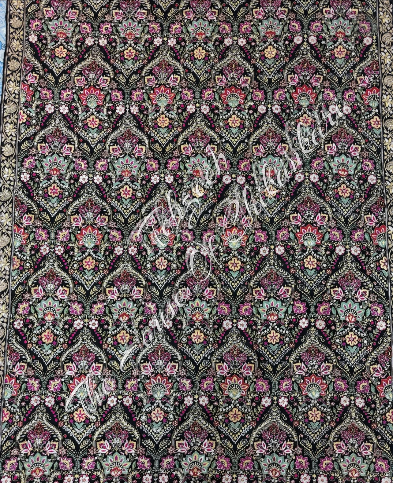 Zar-e-Jahan” - Antique Jamawar-Inspired Kashmiri Pashmina with Hand Tilla, detail 2
