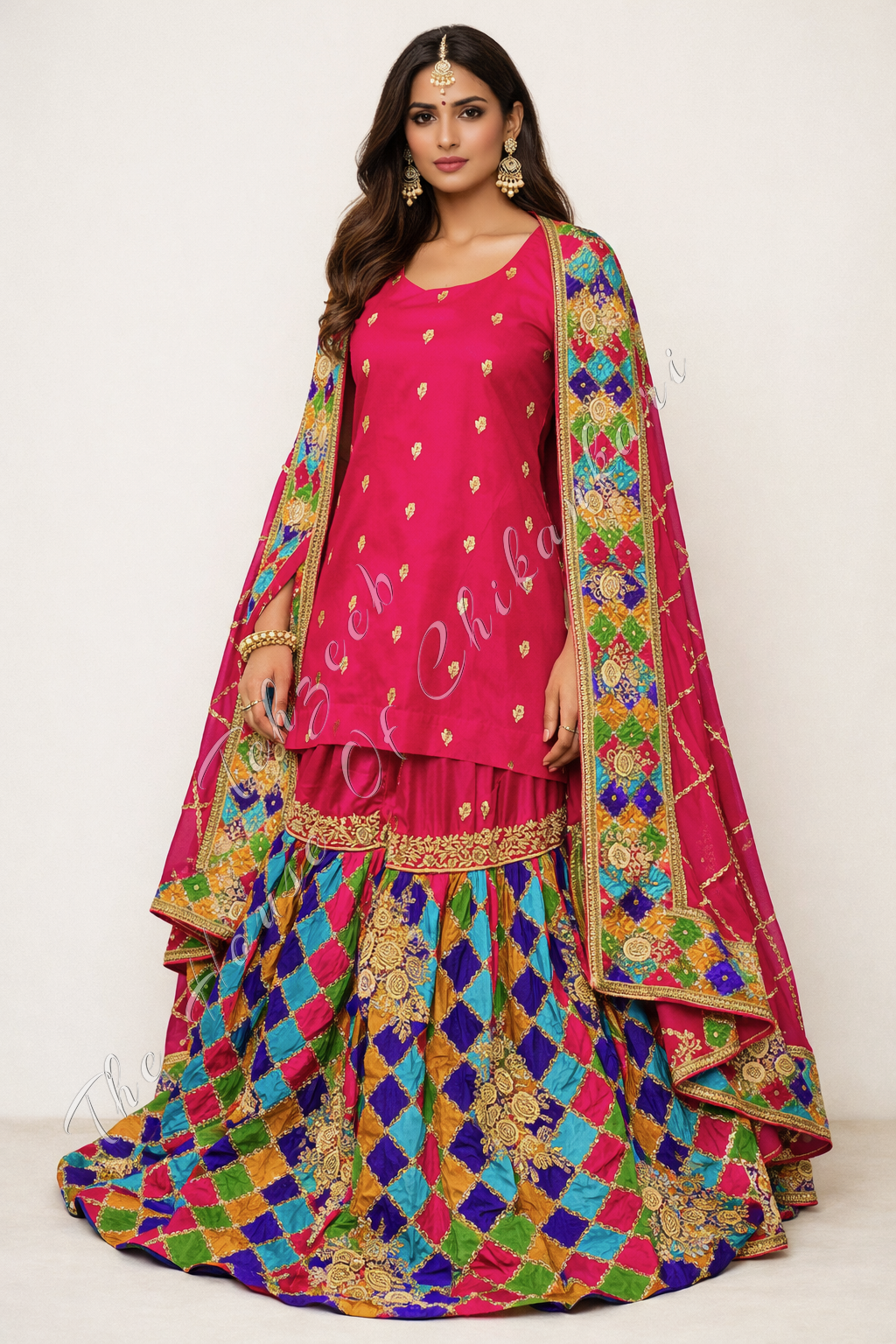Zeenat-e-Lucknow Chattapatti Gharara Authentic Hand-Embroidered Heritage Wear