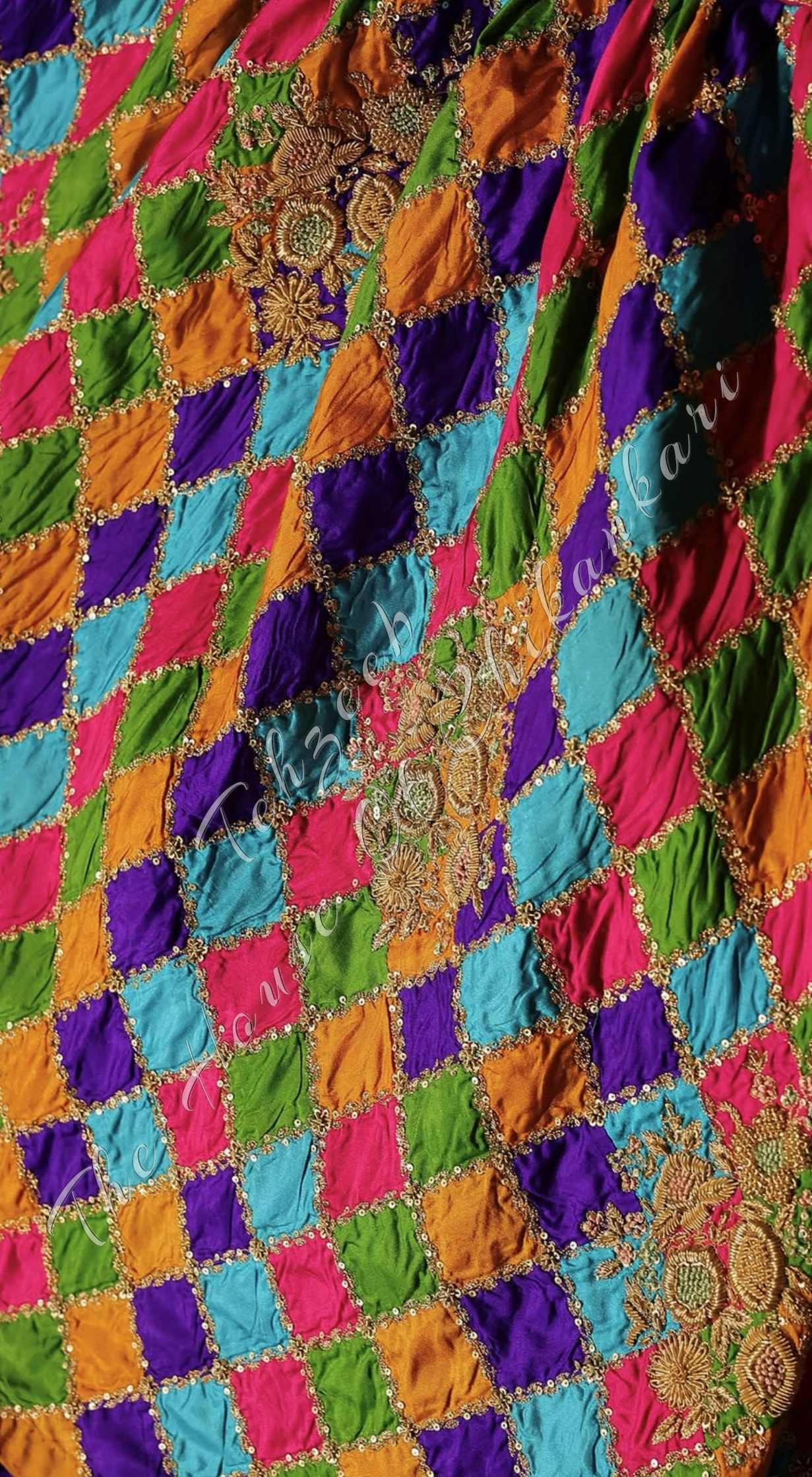 Zeenat-e-Lucknow Chattapatti Gharara Authentic Hand-Embroidered Heritage Wear, detail 4